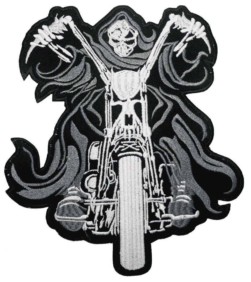 Embroidered biker patch